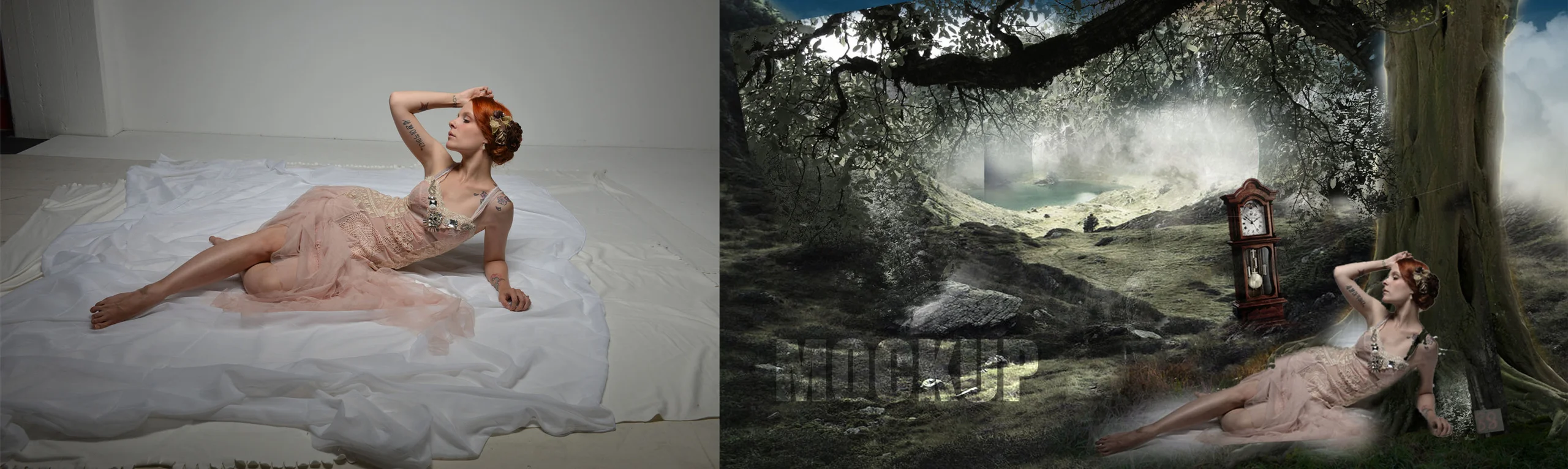 A side-by-side comparison of the model source photograph and the Moon River composite.